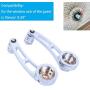 Honhill 2Pcs Slivery Car Window Winder Glass Crank Handle Aluminium Knobs Metal Universal with Adapter
