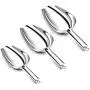 Ice Scoop Set, P&P CHEF 3-Pieces Stainless Steel Metal Food Scoop, Utility for Candy/Ice Cube/Dry Food/Flour/Popcorn, 5/8/12 Ounce