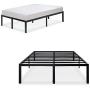 Olee Sleep 18'' Heavy Duty Queen Steel Slat, No Box Spring Needed, Black