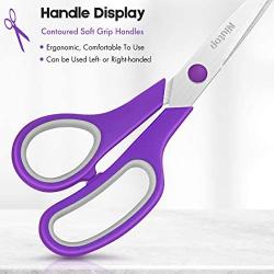 Scissors Bulk Set of 5-Pack, Niutop 8'' Multipurpose Sharp Scissors for Office Home High/Middle School Student Teacher Scissor Supplies, Soft Comfort-Grip Right/Left Handles