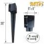 MTB Fence Post Anchor Ground Spike Metal Black Powder Coated 36 x 6 x 6 Inches Outer Diameter (Inner Diameter 5.5 x5.5 Inches), Pack of 4 MTB Fence Post Anchor Ground Spike Metal Black Powder Coated 36 x 6 x 6 Inches Outer Diameter (Inner Diameter 5.5 x5.5 Inches), Pack of 4