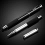 MEKO Stylus Pen 3 in 1 Rubber Tip and Micro Fiber Tip Stylus/Styli Ballpoint Pen (2Pcs) Metal Barrel with Rubber Grip Bundle with 2 Replacement Fiber Tips, 2 Rubber Tips,2 Refill Ink -Silver