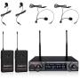 Metal Wireless Receiver, Phenyx Pro UHF Wireless Microphone System With 2 Bodypacks, 2 Lapels and 2 Headsets, Fixed Frequency, 16 Hrs Long Battery Life, Ideal for Church, Outdoor Events (PTU-51D) Metal Wireless Receiver, Phenyx Pro UHF Wireless Microphone System With 2 Bodypacks, 2 Lapels and 2 Headsets, Fixed Frequency, 16 Hrs Long Battery Life, Ideal for Church, Outdoor Events (PTU-51D)
