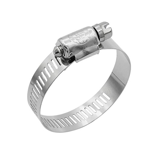 Cambridge Worm Gear Hose Clamps SAE Size 28, Adjustable 1 5/16-in to 2 1/4-in, Stainless Steel Band and Housing, Zinc Plated Screw, 10 Pack