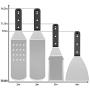 HaSteeL Griddle Accessories, 6-Piece Metal Spatula Set Stainless Steel with Riveted Handle for BBQ Flat Top Grill, Pancake Flipper/Griddle Scraper/Hamburger Turner - Dishwasher Safe