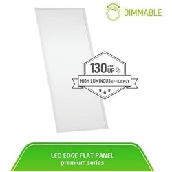 ASD 2x4 LED Flat Panel Light 5000K (Daylight) Premium Series 40W=96W Equivalent 0-10V Dimmable 5561 Lm Edge Lit Panel 120-277V Drop Ceiling Indoor Commercial Fixture cULus Listed DLC Certified, 2 Pack