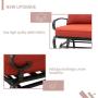 Oakmont Outdoor Loveseat Patio Swing Rocking Glider 2 Seats Metal Furniture Set (Red)