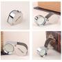 3 Pieces 10X / 20X / 30X Jeweler Loupe Glass Diamond Loupe Metal Round Body Jewelers Eye Loupe Magnifier Magnifying 21mm Lens Diameter Silver Color