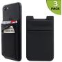 Phone Card Holder Stretchy Lycra Wallet Pocket Credit Card ID Case Pouch Sleeve 3M Adhesive Sticker Compatible with iPhone Samsung Galaxy Android Smartphones - 3Pack Black