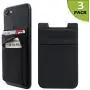 Phone Card Holder Stretchy Lycra Wallet Pocket Credit Card ID Case Pouch Sleeve 3M Adhesive Sticker Compatible with iPhone Samsung Galaxy Android Smartphones - 3Pack Black