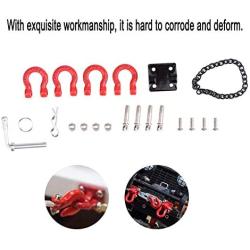 Dilwe RC Crawler Tow Hook, Metal RC Tow Hook Buckle Tow Chain 1/10 Scale Trailer Hook for SCX10 Car Remote Control Upgrade Part