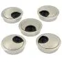 DGOL 5 pcs 1-7/8 inch (48MM) Metal Desk Grommet Cable Cord Wire Hole Cover Outlet Port (Brushed Silver)