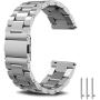 TOROTOP Band Compatible for Samsung Galaxy Watch 3 Band 41mm, Classic Stainless Steel Bands of Premium Quality, Replacements for Samsung Watch 3 Bands, with Link Remover Tool (Silver for 41mm)