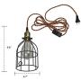 AXILAND Industrial Vintage Style Mini Plug in Pendant Light Metal Bird Cage Edison Hanging Light with Toggle Switch