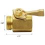 Twinkle Star Super Heavy Duty 3/4'' Brass Shut Off Valve Garden Hose Connector, TWIS3005
