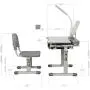 Diroan Kids Functional Desk and Chair Set, Height Adjustable Children School Study Desk with Tilt Desktop, Bookstand, LED Light, Metal Hook and Storage Drawer for Boys Girls (Gray) Diroan Kids Functional Desk and Chair Set, Height Adjustable Children School Study Desk with Tilt Desktop, Bookstand, LED Light, Metal Hook and Storage Drawer for Boys Girls (Gray)