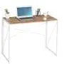 Folding Computer Desk Modern Writing Study Desk Industrial Simple Laptop Table for Home Office Notebook Desk, Oak White