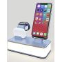 Wireless Charging Dock, VMEI 7 in 1 Aluminum Wireless Charging Station for iPhone/iWatch/Airpods Pro Charging Cradle/Integrated 45w PD Output/Nightlight(Gray)