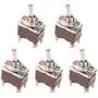ESUPPORT Silver Contact Car Univeral Heavy Duty 20A 125V DPST 4 Terminal Copper ON/OFF Rocker Toggle Switch Metal Pack of 5