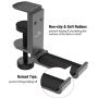 APPHOME [Upgrade] Foldable Headphone Stand Hanger Holder Aluminum Headset Soundbar Stand Clamp Hook Under Desk Space Save Mount Fold Upward Not in Use, Universal Fit Gaming Headphones, Black