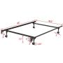 Kings Brand Furniture - Heavy Duty Metal Twin Size Bed Frame with Rug Rollers & Locking Wheels