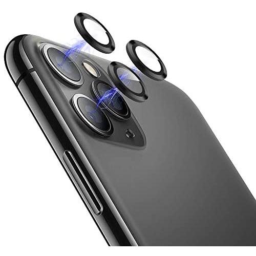 [3 Pack] Eelliss Camera Lens Protector for iPhone 11 Pro(5.8'')/iPhone 11 Pro Max(6.5''), Premium Tempered Glass Clear Lens Screen Protector Film Cover with Metal Ring - Anti Scratch/Dust/Fog