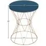 Kate and Laurel Mendel Round Metal End Table, Blue Top with Rose Gold Base Kate and Laurel Mendel Round Metal End Table, Blue Top with Rose Gold Base