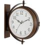 Bestime 17inch Metal Case Double Side Clock. Antique Copper Look. Indoor/Outdoor Garden