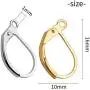 Leverback Hoop Earrings, 200 Pieces Metal French Earring Hook Earwires Open Loop 16 x 10mm for Earring Making - 4 Colors