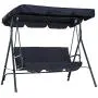 Outsunny 3-Person Porch Lawn Swing with Canopy, Outdoor Yard Glider Swing Chair with Stand, Black Outsunny 3-Person Porch Lawn Swing with Canopy, Outdoor Yard Glider Swing Chair with Stand, Black
