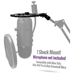 AUPHONIX PRO Microphone Shock Mount – Shockmount Compatible w/Blue Yeti, Yeti Pro, & Snowball Mic