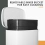 HEMBOR 13.2 Gallon(50L) Trash Can, Stainless Steel Rectangular Garbage Bin with Lid and Inner Bucket, Silent Gentle Open and Close Dustbin with Durable Pedal, Suit for Home Office Indoor Outdoor (White)