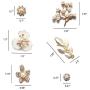 12Pcs Rhinestone Pearl Embellishments,Pearl Flower Buttons Brooch Alloy Pendants for Jewelry Making, Wedding DIY Supplies, Clothes, Bags, Shoes and Sew Craft Projects