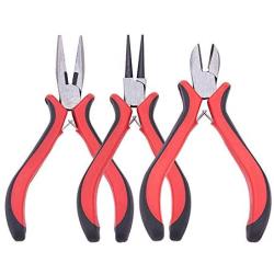 LiQunSweet 3-Pieces Polishing Jewelry Pliers Sets for Jewelry Making - Flat Nose Pliers, Side Cutting Pliers, Round Nose Pliers