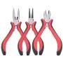 LiQunSweet 3-Pieces Polishing Jewelry Pliers Sets for Jewelry Making - Flat Nose Pliers, Side Cutting Pliers, Round Nose Pliers