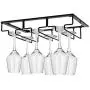DEFWAY Wine Glass Rack - 2 Pack Under Cabinet Stemware Wine Glass Holder Glasses Storage Hanger Metal Organizer for Bar Kitchen Black DEFWAY Wine Glass Rack - 2 Pack Under Cabinet Stemware Wine Glass Holder Glasses Storage Hanger Metal Organizer for Bar Kitchen Black