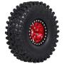 GoolRC 4PCS 1.9 Inch RC Crawler Rubber Tires with Metal Rim for 1/10 RC Rock Crawler Traxxas TRX-4 TRX-6 Axial Scx10 90046 RC4WD RC Car Parts (Red)