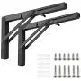 Folding Shelf Brackets, Heavy Duty Metal Triangle Shelf Bracket, DIY Wall Mounted Shelf Bracket, Max Load: 150lb, for Table Work Bench Space Saving (14 Inch x 2 Pack, Black) Folding Shelf Brackets, Heavy Duty Metal Triangle Shelf Bracket, DIY Wall Mounted Shelf Bracket, Max Load: 150lb, for Table Work Bench Space Saving (14 Inch x 2 Pack, Black)