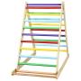 Costzon Foldable Wooden Climbing Triangle Ladder for Sliding & Climbing, 2 in 1 Triangle Climber with Safety Climbing Ladder for Toddlers, Suitable for Children Boys Girls (Colorful)