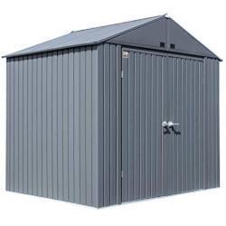 Arrow Shed 8 x 6 Elite Steel Shed with High Gable and Lockable Doors Storage Building, Anthracite