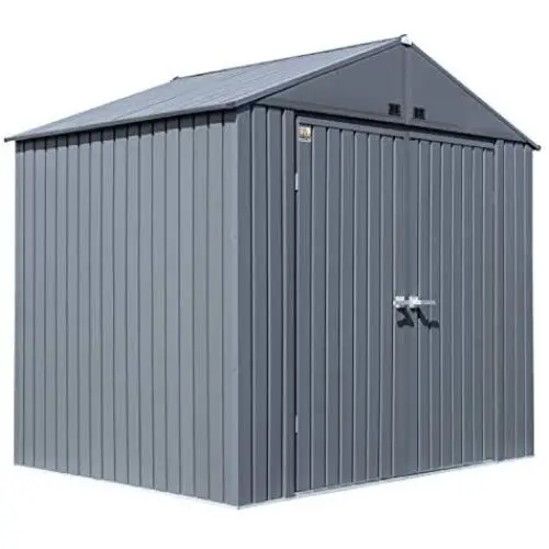 Arrow Shed 8 x 6 Elite Steel Shed with High Gable and Lockable Doors Storage Building, Anthracite Arrow Shed 8 x 6 Elite Steel Shed with High Gable and Lockable Doors Storage Building, Anthracite