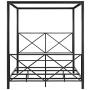 DHP Rosedale Metal 4 Poster Canopy Bed with Crisscross Headboard and Footboard - Queen (Black)
