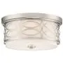 Kira Home Sienna 13'' Modern 2-Light Flush Mount Ceiling Light + Metal Drum Shade + White Fabric Shade + Round Frosted Glass Diffuser, Brushed Nickel Finish Kira Home Sienna 13'' Modern 2-Light Flush Mount Ceiling Light + Metal Drum Shade + White Fabric Shade + Round Frosted Glass Diffuser, Brushed Nickel Finish