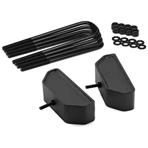 Heavy Metal Suspensions - Fits 1980-2004 Ford F250 and F350 Lift Leveling Kit 3.5'' Front Lift Kit + Extended Plated U Bolts (4WD) | High Strength Carbon Steel Kit