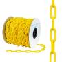 Houseables Plastic Chain, Safety Barrier, 124 Foot, 2'' Links, Light Weight, UV Protected, Accessory for Crowd Control, Queue Line, Decoration, Chains Link Fence (Yellow)