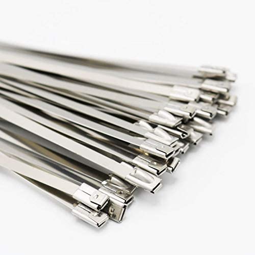 Electriduct 20'' Stainless Steel Cable Ties Heavy Duty Metal Locking Zip Ties - 25 pieces