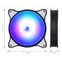 PC Case Fan Computer Case Fan，Long Life 120mm High Airflow Quiet Edition Colourful LED Case Fan for PC Cases, Radiators 4-Pack，