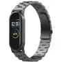 MIMEI Band Compatible with Xiaomi Mi Band 4 5.90in -8.66in Solid Stainless Steel Wristband Metal Buckle Clasp Business Strap Replacement Bracelet (Black, B Type)