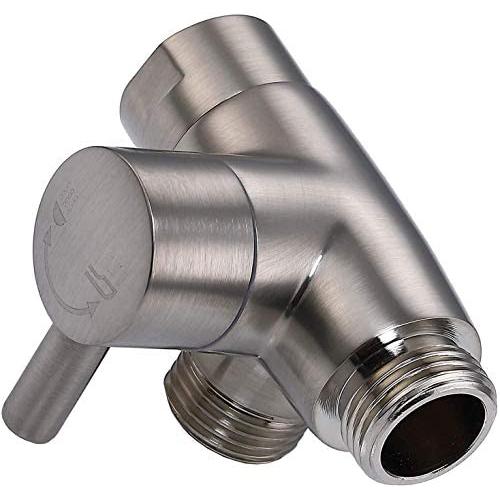 100% Solid Metal Shower Arm Diverter for Hand Held Showerhead and Fixed Spray Head ∣ G 1/2 3-Way Bathroom Universal Shower System Replacement Part (Brushed Nickel diverter)