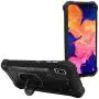 Compatible with Samsung Galaxy A10e SM-A102 - Aluminum Metal Hybrid Phone Case with Stand - ZY0 Black